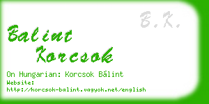 balint korcsok business card